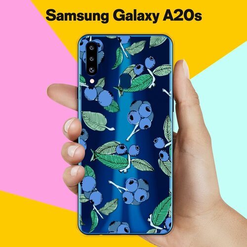 Силиконовый чехол на Samsung Galaxy A20s Черника / для Самсунг Галакси А20с силиконовый чёрный чехол для samsung galaxy a20s самсунг галакси а20с