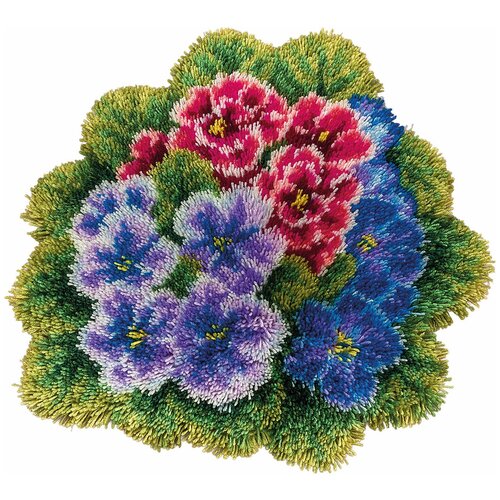 PANNA Набор для вышивания Коврик. Фиалки (KI-1584), разноцветный, 56.5 х 52 см panna набор для вышивания коврик панда 52 x 68 см ki 1851