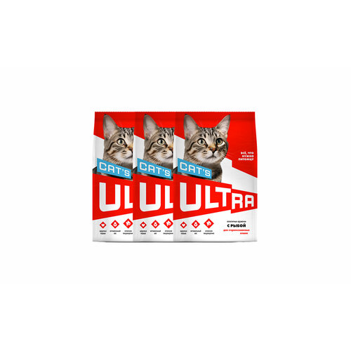 ULTRA Полнорационный сухой корм для стерилизованных кошек с рыбой 1,5 кг х 3 шт.