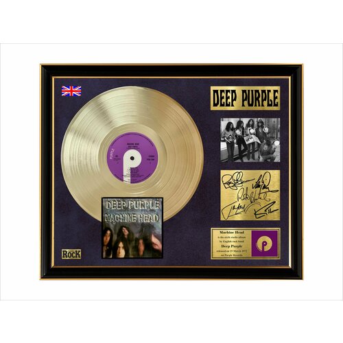 золотой диск deep purple machine head в рамке Deep Purple Machine Head золотой диск в рамке 45х55