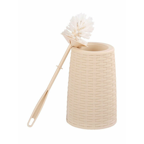 Ёрш пластассовый для туалета с подставкой Плетёнка бежевый 955₽