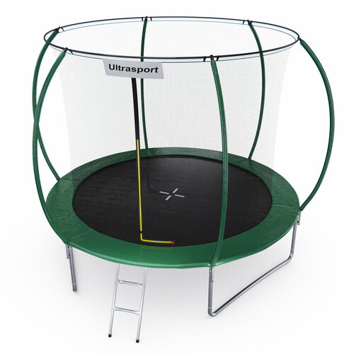 Батут DFC ULTRASPORT 10 ft с внутренней сеткой / лестница в комплекте батут trampoline big 8 ft 2 4 м с сеткой зеленый