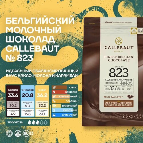 Бельгийский молочный шоколад №823 33,6% Callebaut (8*2,5 кг)