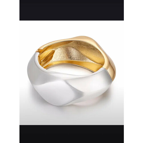 Жесткий браслет, размер 18 см, размер M, белый, золотистый браслет женский beauty charmes металлический сердце