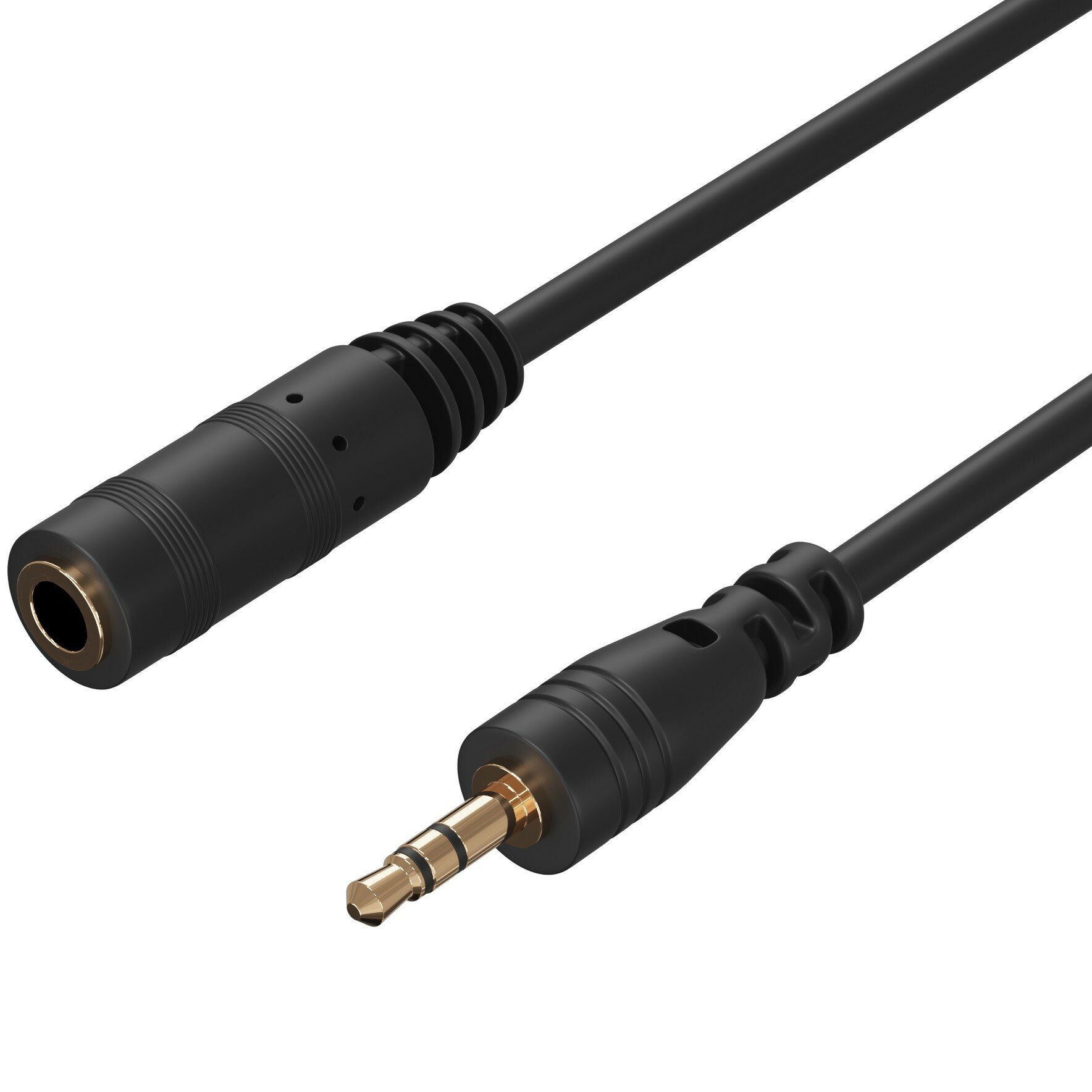 Аудио переходник адаптер GSMIN Micro Jack 2.5 мм (M) - Mini Jack 3.5 мм джек (F) для наушников смартфона ноутбука 15 см (3Pin) (Золотистый) — фото 1