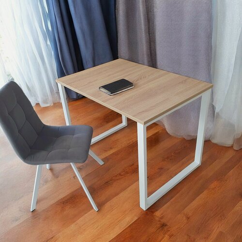 Изображение товара Игровой компьютерный стол/ Лофт, 100*70 см, цвет столешницы Дуб Сонома, Ножки лофт белые