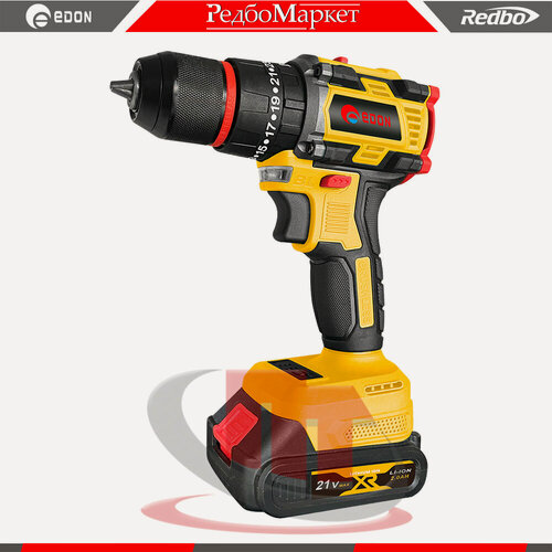 Изображение товара Дрель-шуруповерт аккумуляторная ударная Edon AD-21PBL бесщеточная