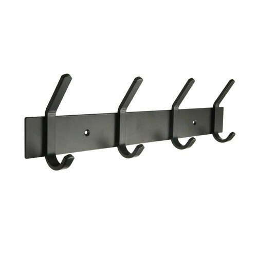Вешалка настенная Leo 4 крючка 405x105 см цвет черный 1341₽