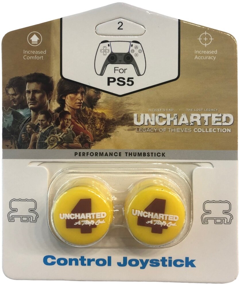 Насадки на стики Thumbstick Uncharted 4 (Yellow) (PS4 / PS5)