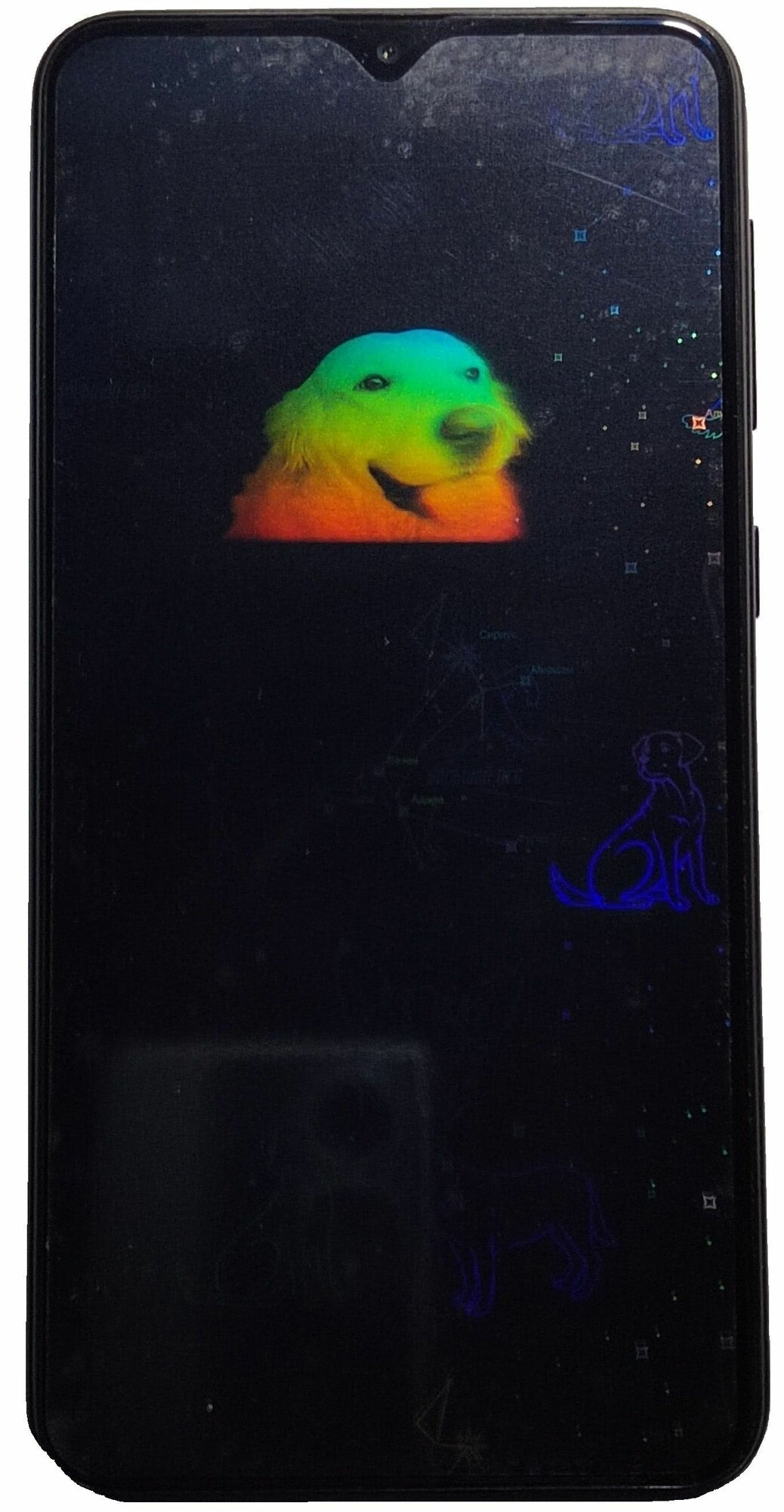 Голографическая наклейка на экран большой ПЕС для Samsung Galaxy A12