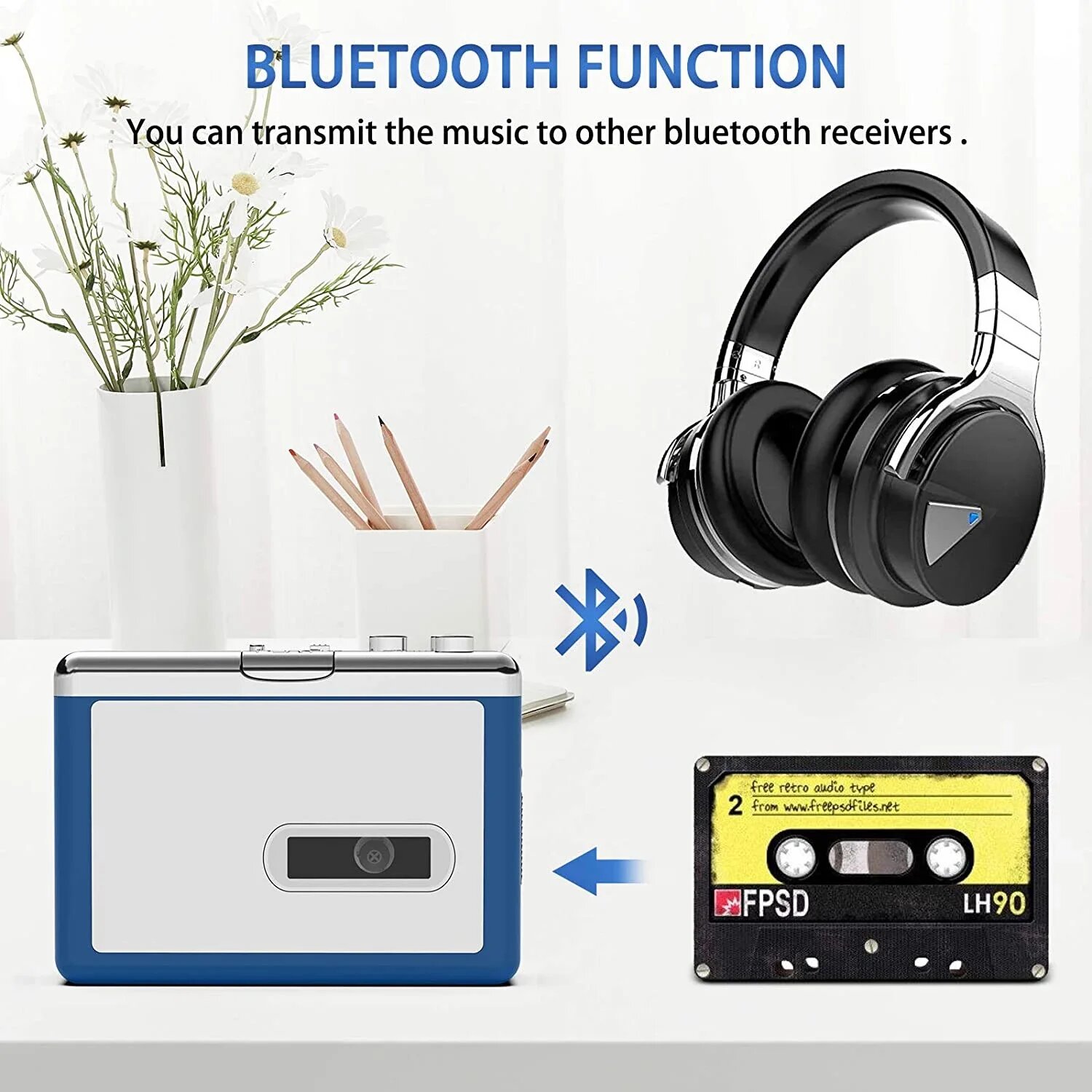 Ezcap215 портативный кассетный плеер Bluetooth