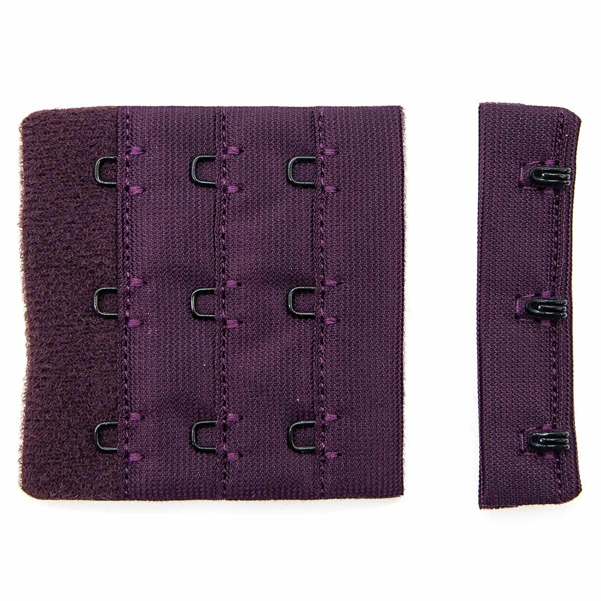 2587 Текстильная застежка с крючками 3*3 для бюстгальтера 57мм, Arta-F (076 сливовое вино)