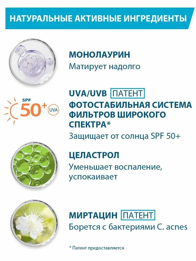 Ducray Keracnyl, Дюкрэ Керакнил UV флюид для жирной кожи SPF50+, 50 мл — фото 1