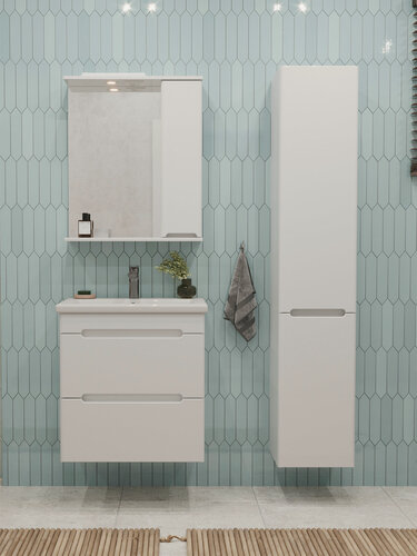 Изображение товара Тумба подвесная SanStar Адель 50 Без раковины для ванной комнаты, белая