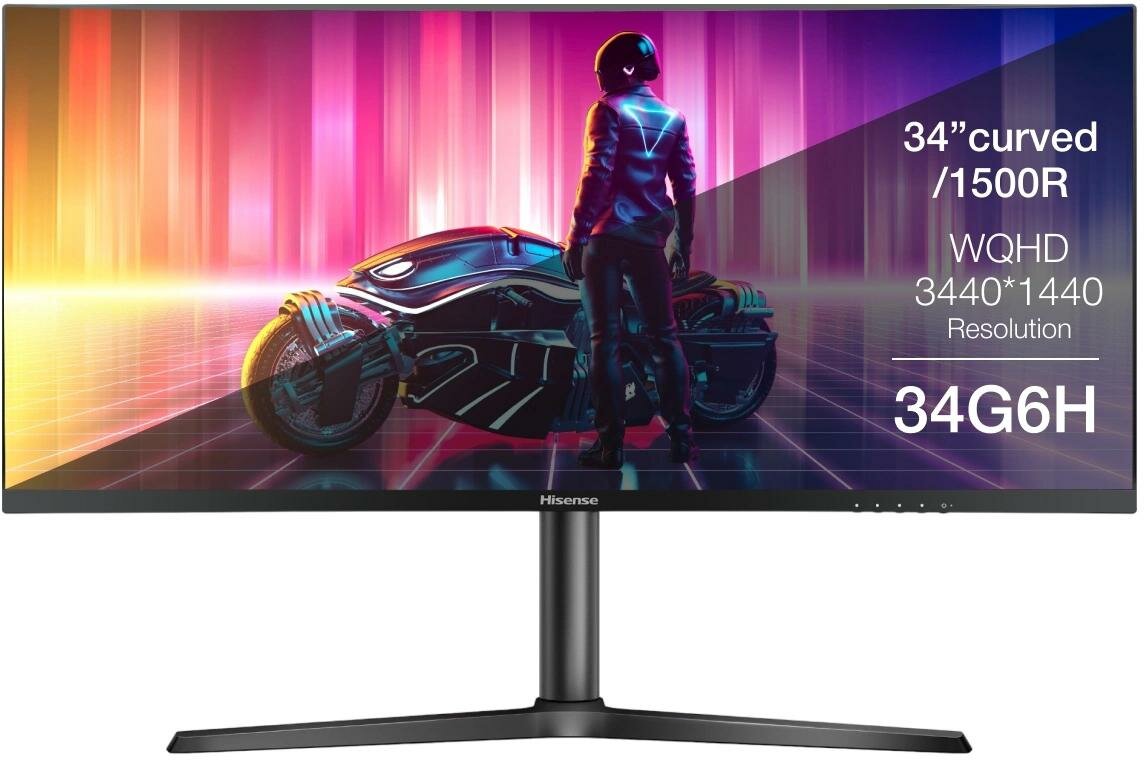 34" Монитор Hisense 34G6H, 3440×1440, 165 Гц, VA, 400 кд/м², чёрный