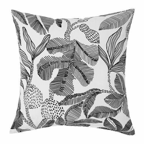 Чехол на подушку икеа BROKDRACENA, черно-белый, 50x50 см