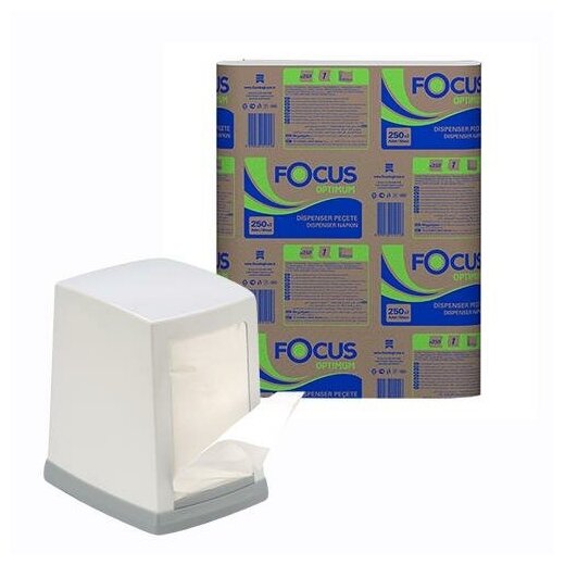 Салфетки бумажные Focus Optimum N2 24x18 см белые 1-слойные 18 пачек по 250 листов - фотография № 4