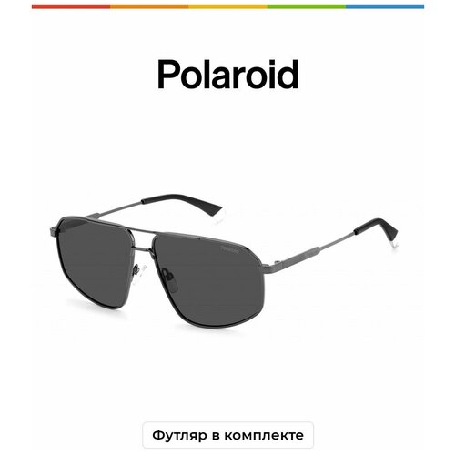 фото Солнцезащитные очки polaroid polaroid pld 4119/s/x dty c3 pld 4119/s/x dty c3, серебряный, серый