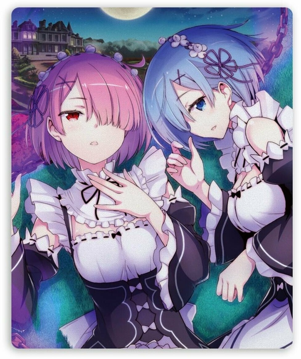 Коврик для мышки прямоугольный Re: Zero - Rem и Ram