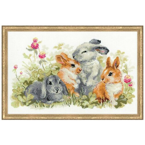 фото Набор для вышивки "забавные крольчата" риолис