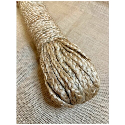 Коса джутовая ручного плетения 7-9 мм 20 метров атех, Тесьма 