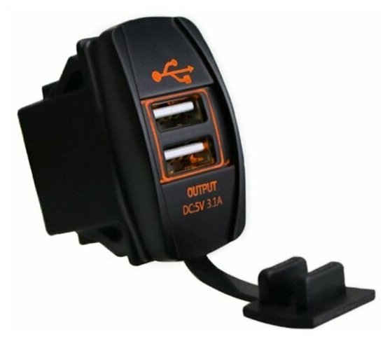 Зарядное устройство Mel-Z06-Rev 5 В 31 А с двумя USB-портами с подсветкой для мотоцикла (мото зарядка) автомобиля