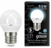 Светодиодная лампа Gauss LED Шар E27 9.5W 950lm 4100K