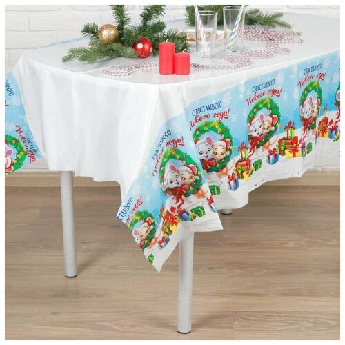 фото Скатерть "счастливого нового года" 182*137см 4275883 страна карнавалия