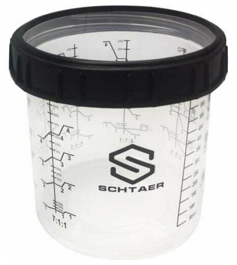 Пластиковый многоразовый стакан для пневматических краскопультов 850 мл Premium SCHTAER SCH-851P (PPS)