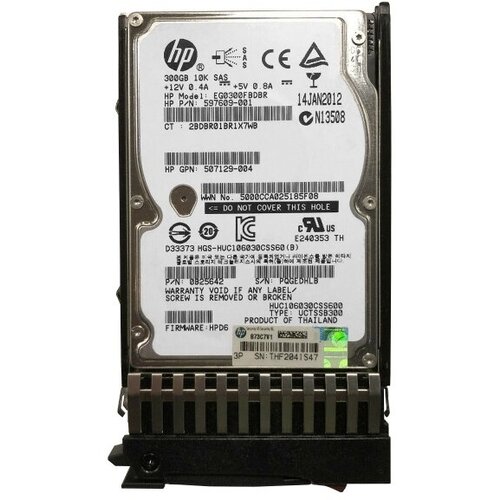 Жесткий диск HP EG0300FBDBR 300Gb SAS 25 HDD 1173500₽
