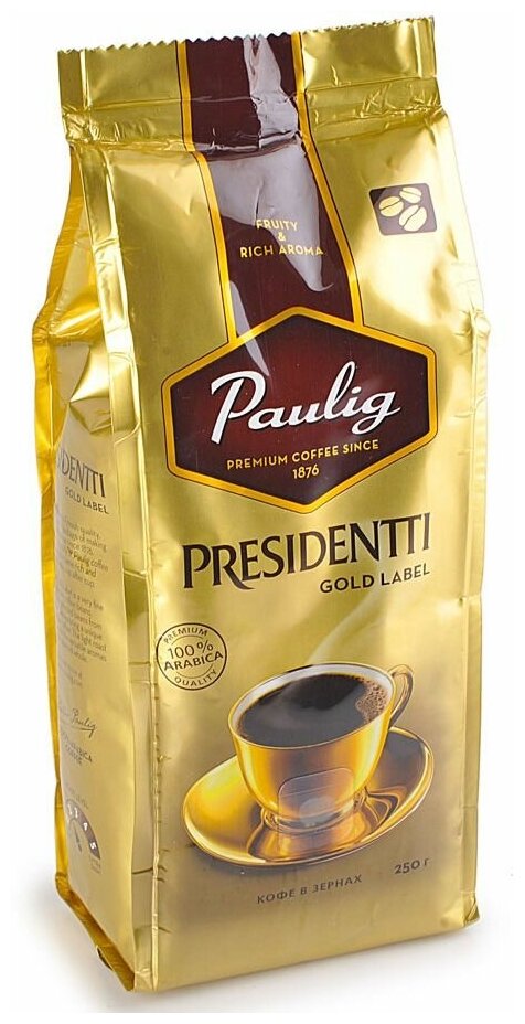 Кофе Paulig Presidentti Gold Label в зернах, 250гр - фото №6