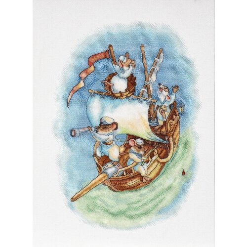 фото Alisena 1270 мышата морячки набор для вышивания 30 x 21 см счетный крест
