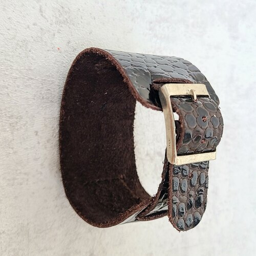 фото Ремешок для часов кожа коричневый 18 мм напульсник (к) bestrus