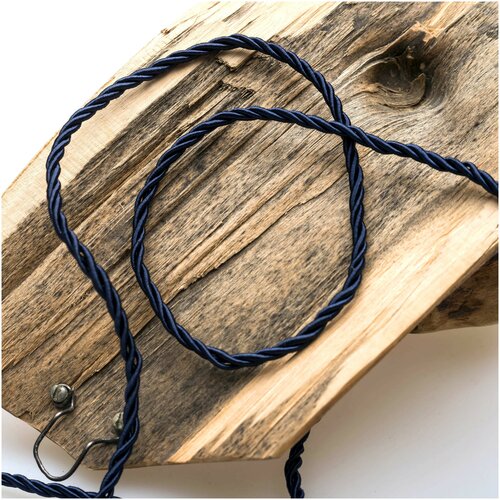 Шнур нейлоновый витой 3.5 мм 10 метров для шитья / рукоделия / браслетов, цвет синий