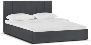 Двуспальная кровать Woodville Афродита-3 160х200 с ПМ серый велюр bingo grafit