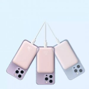 Внешний аккумулятор повербанк Baseus Magnetic Mini Power Bank 10000mAh 20W Pink Cable Type-C to Type-C 60W