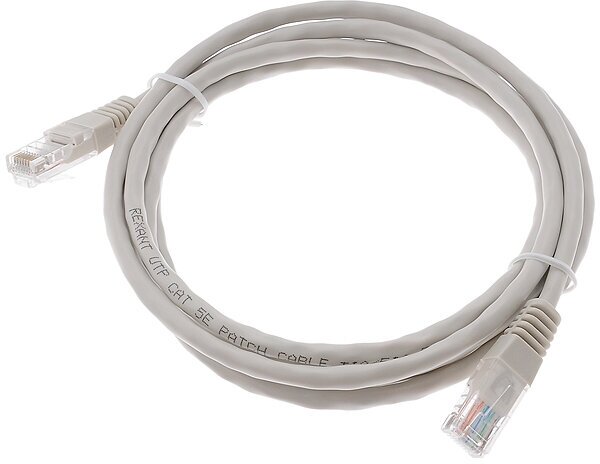 Пaтч-корд U/UTP, CAT5E, RJ45-RJ45, PVC серый, 2 м REXANT