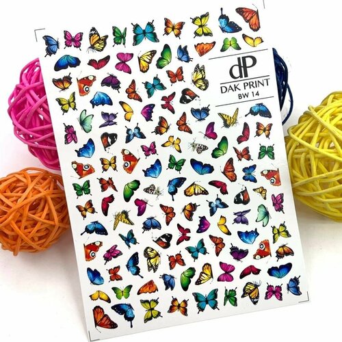 Слайдеры для маникюра (водные наклейки) для дизайна ногтей Бабочки