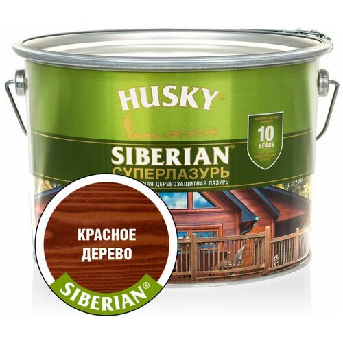 Суперлазурь Husky Siberian красное дерево 9л