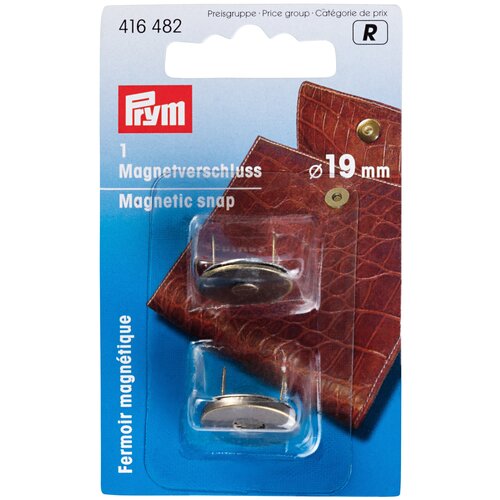 Prym Магнитная застежка для сумок 1.9 см 416482, состаренная латунь prym застежка для бикини и