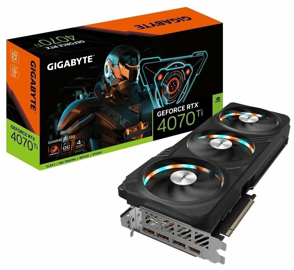 Видеокарта GIGABYTE NVIDIA GeForce RTX 4070TI, GV-N407TGAMING OC-12GD