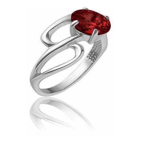 фото Top crystal кольцо с фианитом серебряное 40245075-гранатовый, размер 18