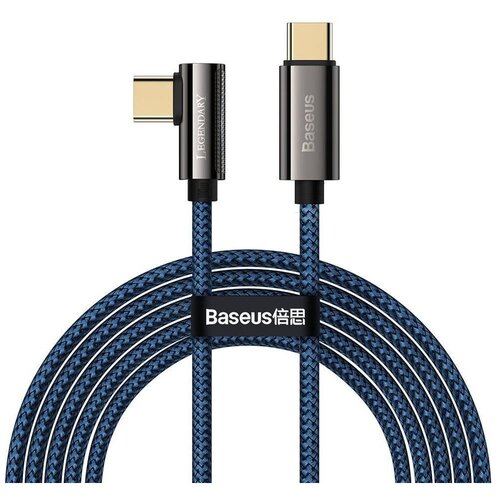 Кабель Baseus Legend Series Elbow Fast Charging Data Cable Type-C to Type-C 100W 2m (CATCS-A01, CACS000703) (blue) кабель baseus legend series elbow fast charging data cable type c to type c 100w 2m catcs a01 cacs000703 black