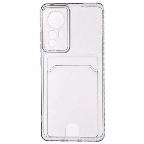 Накладка силиконовая Clear Case для Xiaomi 12 / Xiaomi 12X / Xiaomi 12S с кардхолдером прозрачная