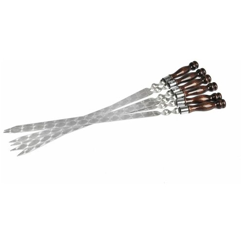 Шампур 400х12х3 мм, деревянная ручка