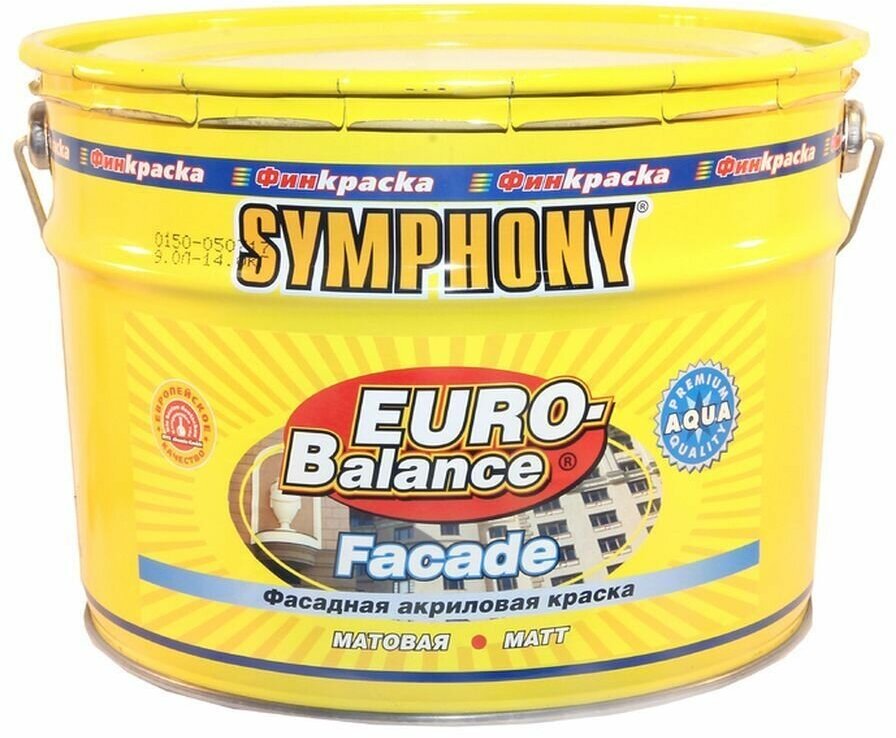 Symphony краска фасадная водоэмульсионная euro-balance facade aqua 2.7л