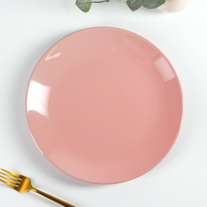 Доляна Тарелка керамическая обеденная Доляна «Пастель», d=27 см, цвет розовый