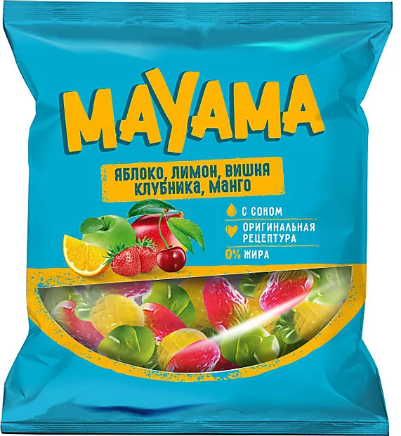 "Маяма", мармелад жевательный со вкусами клубники, яблока, вишни, манго, лимона, 70 г