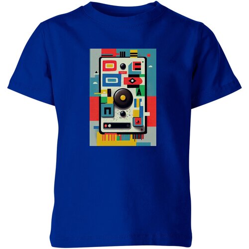 Детская футболка «Игровой джойстик. Абстракция.» (164, синий)