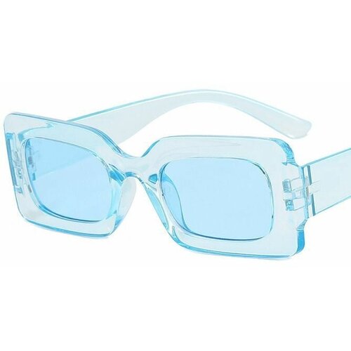 фото Солнцезащитные очки женские вайфареры цветные/alvi lovely/wayfarer/очки светло-голубые/ голубые линзы/широкие прямоугольные